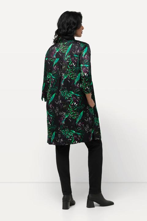 Produktbild Ulla Popken Long-Tunika, Satin, V-Ausschnitt, Schluppe, 3/4-Arm (46, 48)