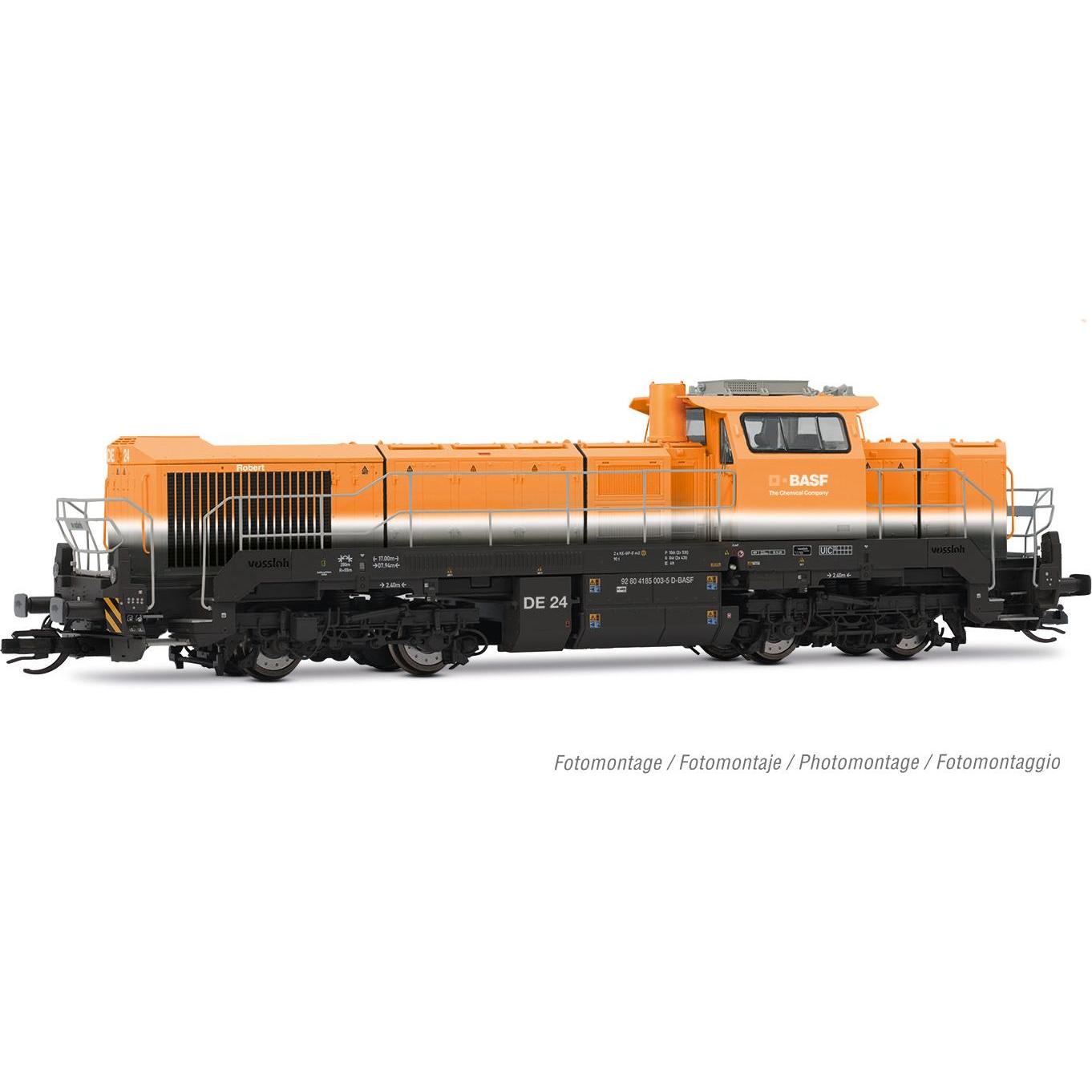 Arnold BASF dieselelektrische Lokomotive Vossloh DE 18 orange/grau Ep. VI DCS