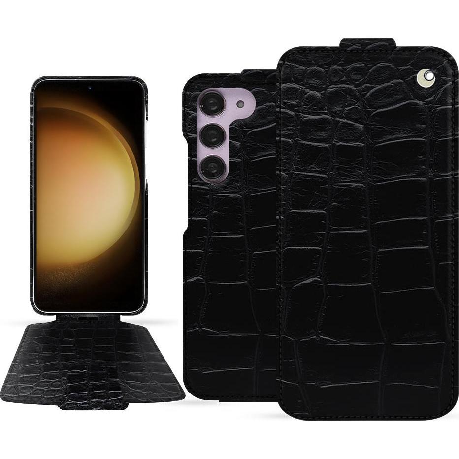 Noreve Lederschutzhülle vertikal (Samsung Galaxy S23+), Smartphone Hülle, Schwarz