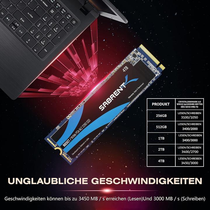 Produktbild Sabrent SB-ROCKET-4TB (4000 GB, M.2)