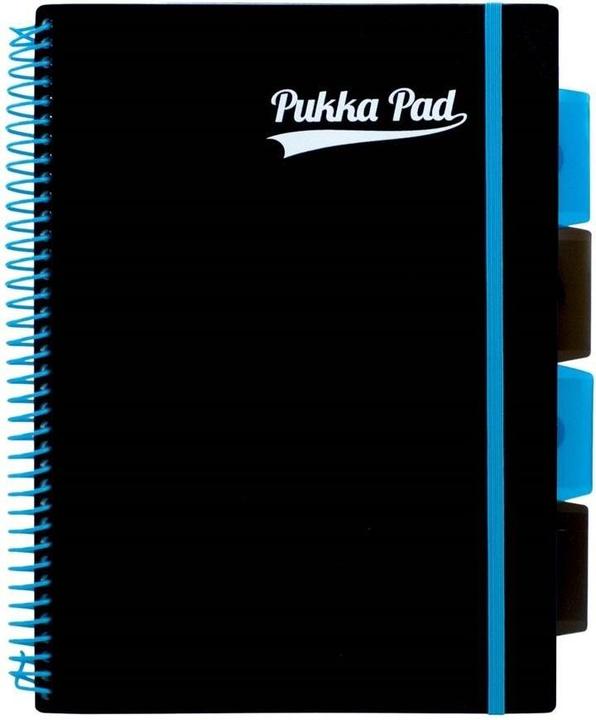 Pukka Projektbuch Schwarz B5/200K kariert blau (3 Stk.) (B5, Quadretti, Copertina rigida)