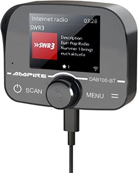 Produktbild Ampire DAB100-BT DAB+ Autoradio-Adapter, Freisprecheinrichtung, Musikstreaming