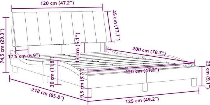 Produktbild vidaXL Bettgestell (120 x 200 cm)
