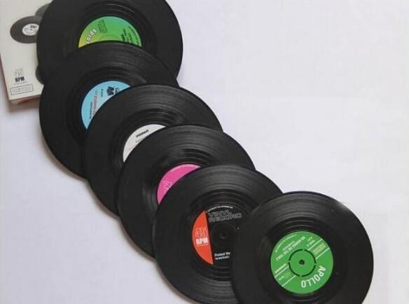 Produktbild JTI Untersetzer - Retro-Vinyl-Schallplatte (6x, Glasuntersetzer)