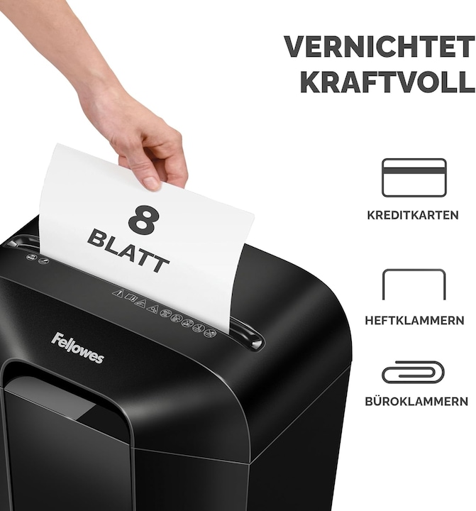 Produktbild Fellowes Aktenvernichter Powershred LX41 P-4, 8 Seiten (Partikelschnitt)