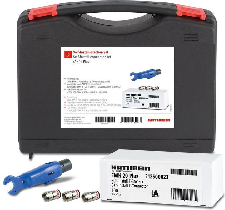Produktbild Kathrein SelfInstall-Stecker-Set ZAH 15 PLUS Plastik-Box, 100x EMK 20 und ZAW 16 (Diverse)