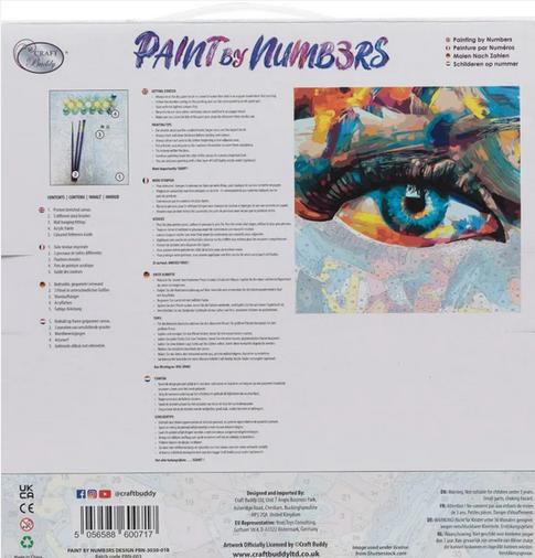 Immagine prodotto Craft Buddy Set di quadri per dipingere con i numeri 30x30cm Creative Eye