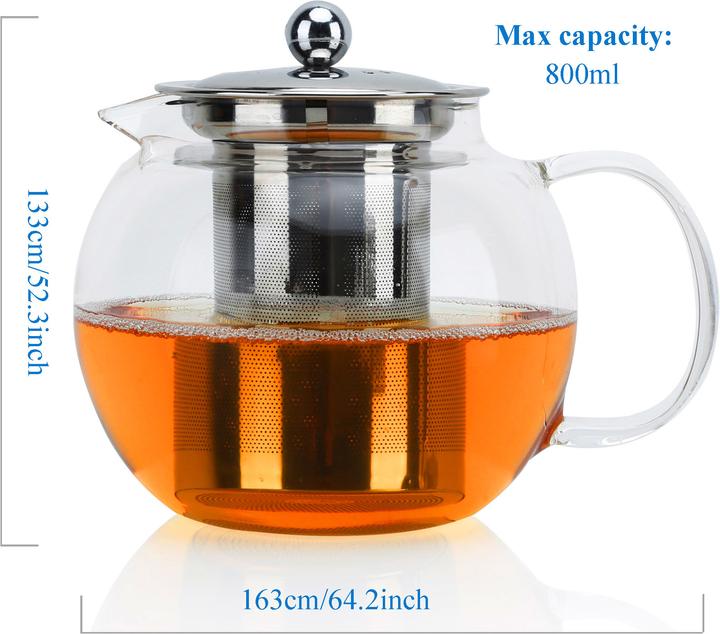 Actual product image Intirilife Teapot with filter 800ml (0.80 l)