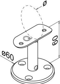 Actual product image Q-Railing Supports pour mains-courantes Q-LINE® (Stainless steel V2A)
