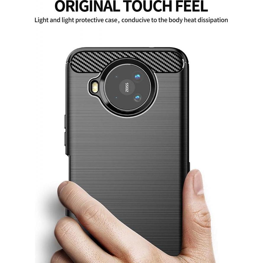 Thumbnail - Screenguard Nokia 8.3 Hülle Carbon Brushed Soft TPU (Nokia 8.3), Smartphone Hülle, Schwarz