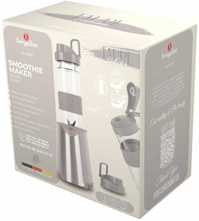 Image du produit BerlingerHaus Mixeur design avec bouteille sport 570ml, 300 W, taupe (300 W)