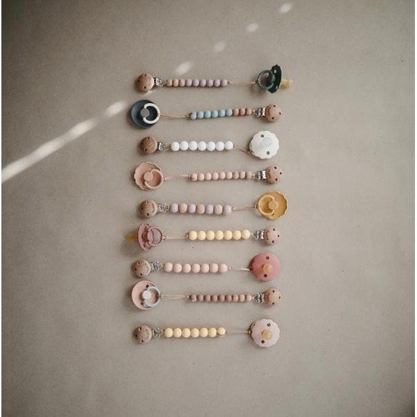 Actual product image Mushie Halo pacifier chain