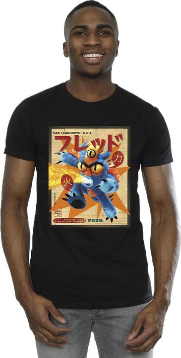 Immagine prodotto Disney Big Hero 6 Baymax Fred Newspaper Maglietta Uomo (L)