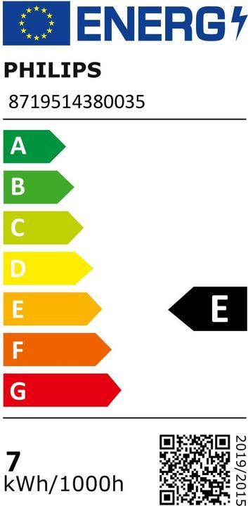 Label énergétique Philips Professional CorePro (E27, 7 W, 806 lm, 1 x, E)