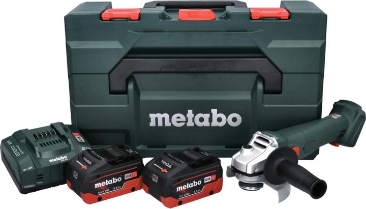 Produktbild Metabo W 18 L 9-125 Quick Akku Winkelschleifer 18 V 125 mm + 2x Akku 5,5 Ah + LadegerÃ¤t + metaBOX