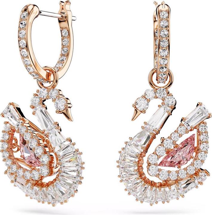 Produktbild Swarovski Swan Drop Ohrhänger Pavé Schwan Rosa (Swarovski Metall)