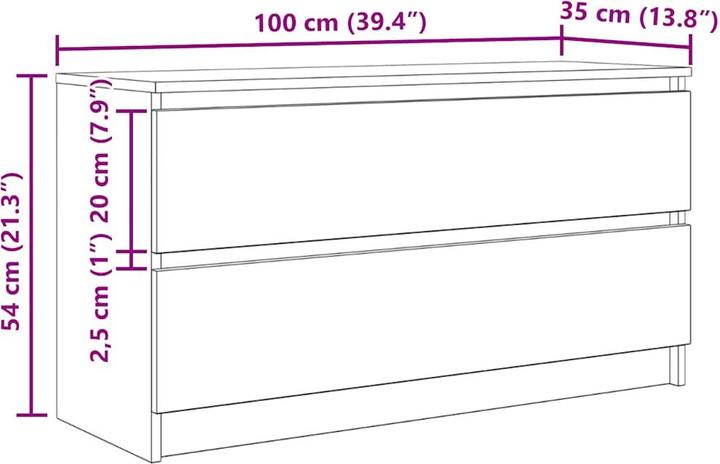 Actual product image vidaXL TV-Schrank (100 x 35 x 54 cm)