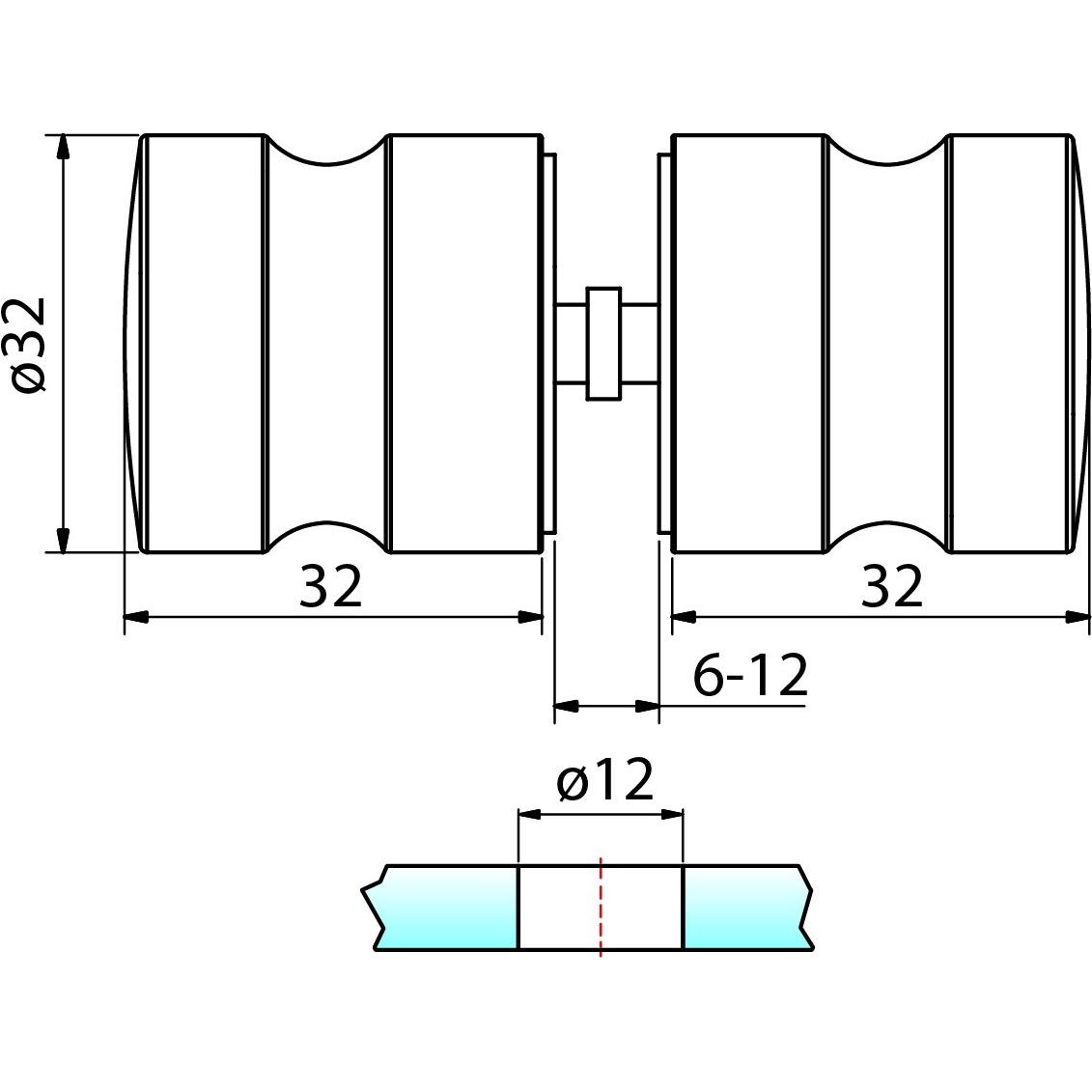 Thumbnail - Pauli+Sohn, Türgriff + Fenstergriff, Glastürknöpfe 8288 (Türknopf)