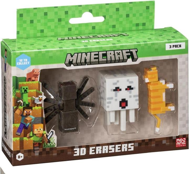 Actual product image Memorysolution Minecraft 3d Erasers - 3 Pack Ver.A