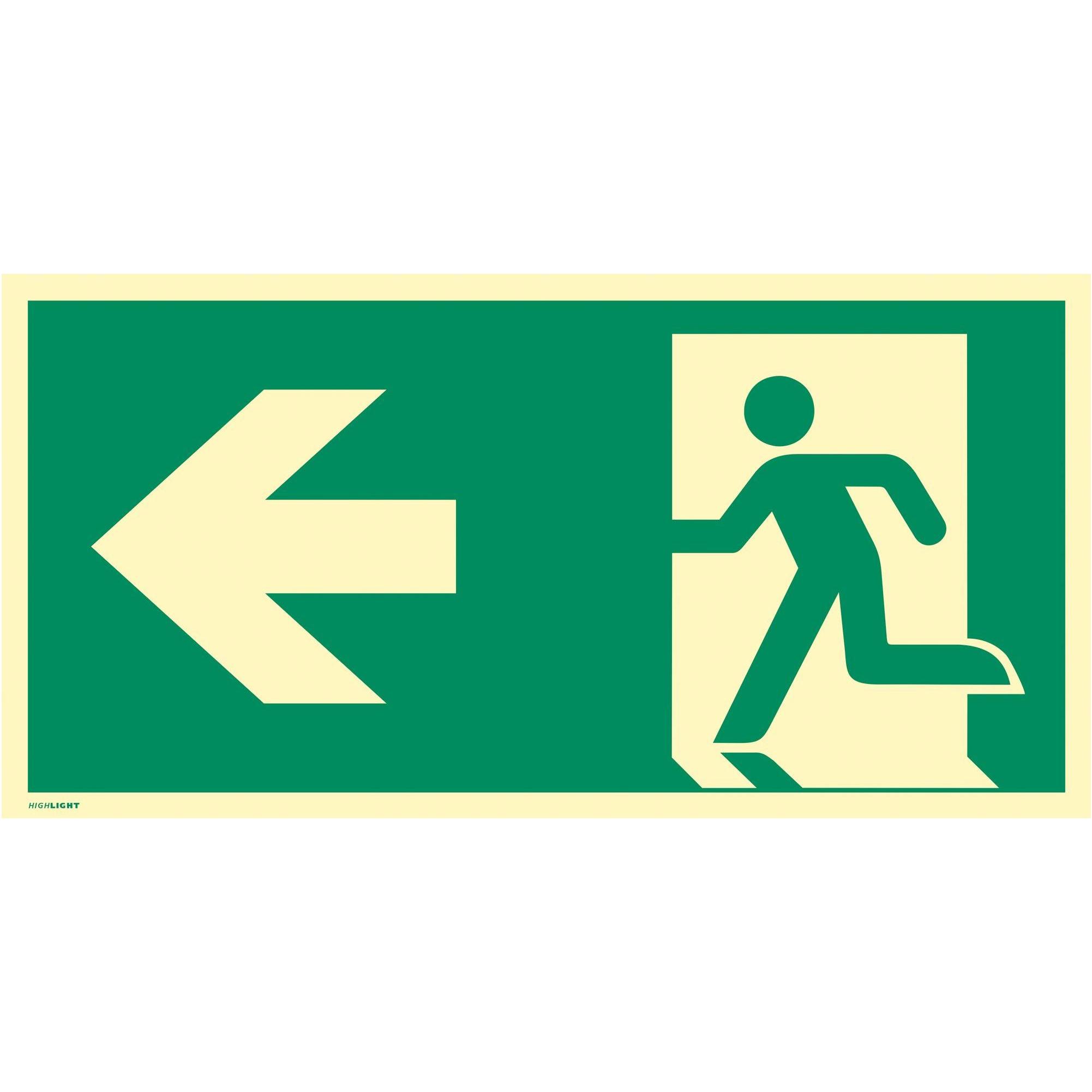 4x HP Autozubehör, Sicherheitskennzeichnung, Rettungszeichen DIN EN ISO 7010 L297xB148 mm Rettungsweg links Folie