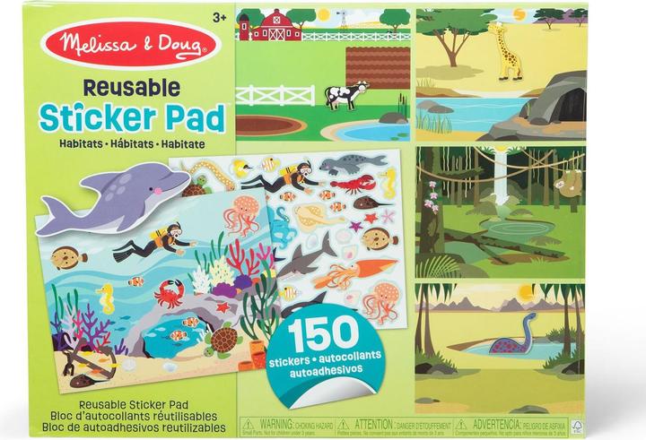 Produktbild Melissa & Doug Melissa Reusable Sticker Pad - Habitats (150 Sticker)