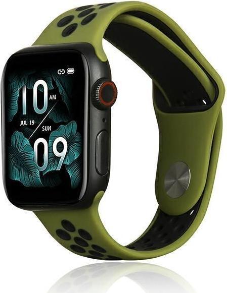 Actual product image Beline pasek Apple Watch Sport Silicone 42444549mm zielono-czarny greenblack (42 mm, 44 mm, 45 mm, 49 mm, Silicone)