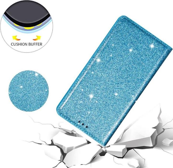 Actual product image Cover-Discount Galaxy A54 - Flip Case Glitter blue (Samsung Galaxy A54 5G)
