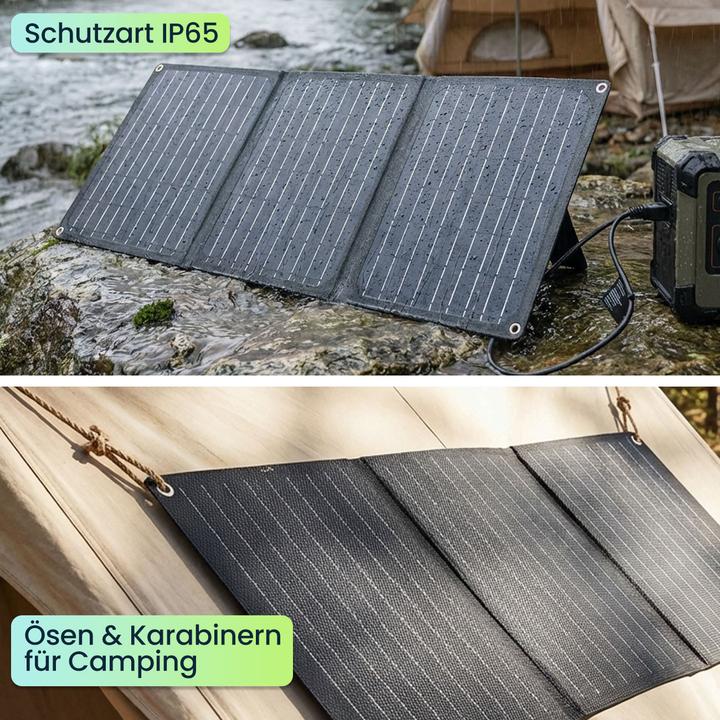 Actual product image Ideoon Faltbares Solarpanel 21W Monokristallin - Tragbares Solarladegerät IP65 mit MC4-komp. Stecker (21 W, 0.56 kg)