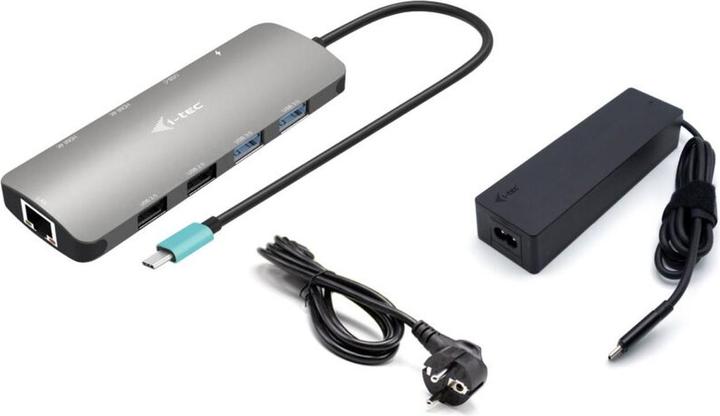 Actual product image i-tec USB-C Metal Nano Dock 2x HDMI 1x GLAN 2x USB 3.2 2x USB 2.0 1x USB-C 3.2 Gen.1 Data 1x USB-C 1 (USB-C, 2 Ports)