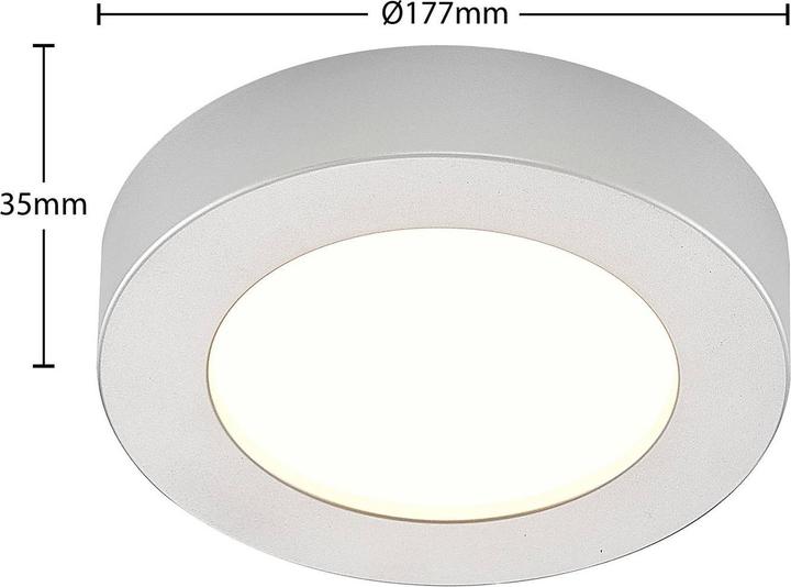 Image du produit Prios Edwina LED plafonnier, argent, 17,7 cm (820 lm)