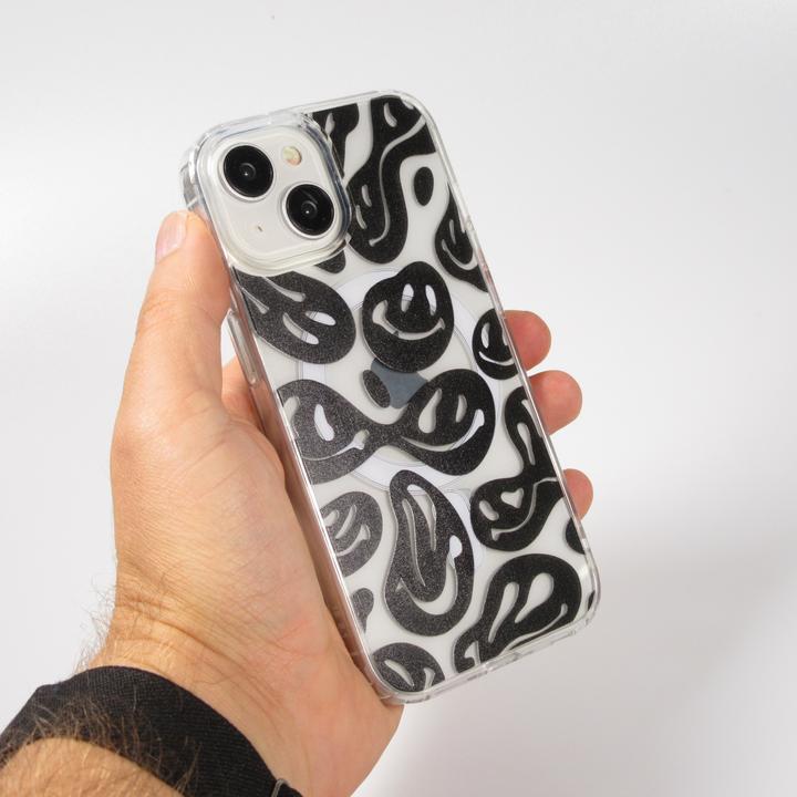 Produktbild PhoneLook Hülle Gummi Silikon MagSafe transparent Liquid Smiley (Apple iPhone 15)