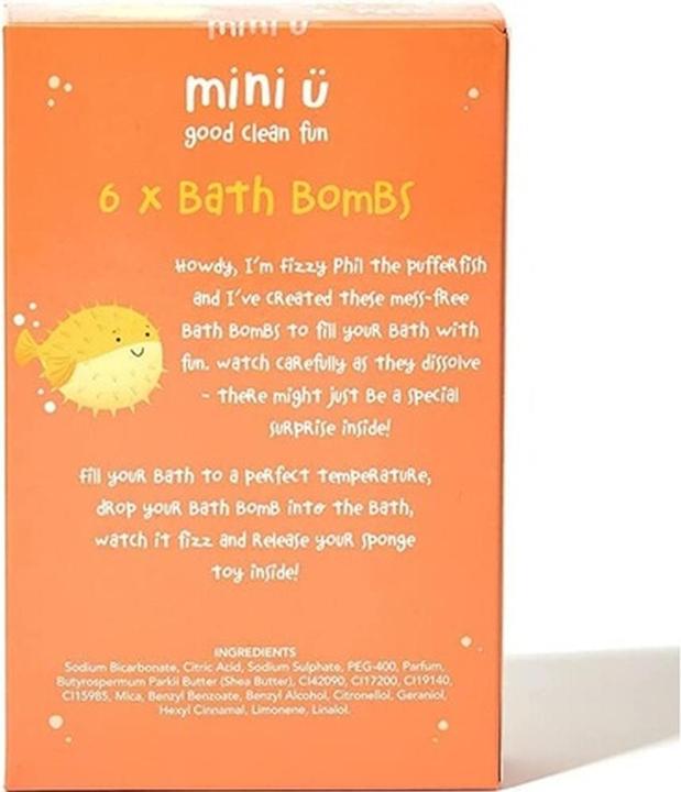 Actual product image Mini U Mini-U Shea Butter Bath Bombs 6x50g