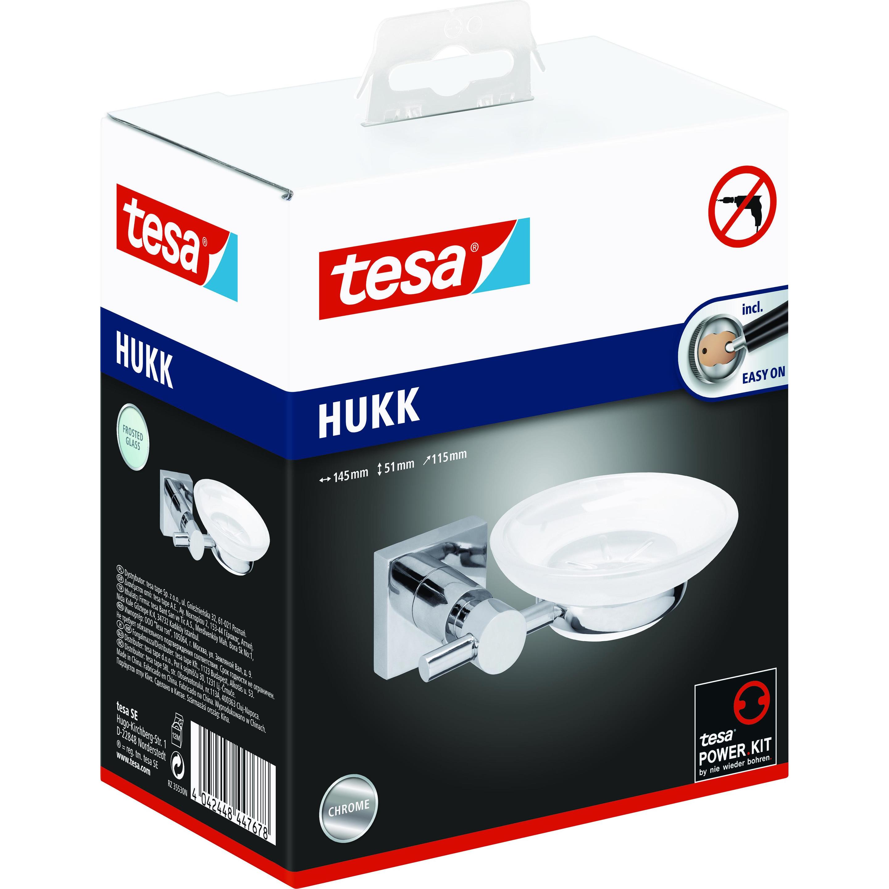 Thumbnail - tesa, Seifenspender + Seifenschale, HUKK Seifenhalter inkl. Klebelösung ohne Bohren