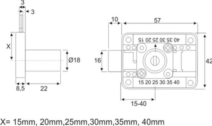 Actual product image WKS - P5000 Screw-on bolt lock FLEX WKS - P 5000 with cylinder core (Profile cylinder)