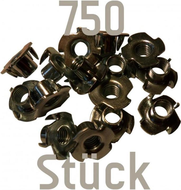 Kletterbude 750 Einschlagmuttern für Klettergriffe (Silber)