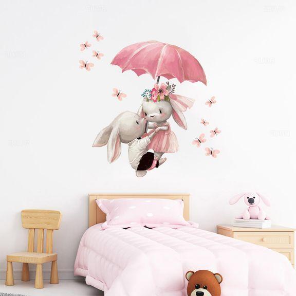Image du produit Konjac Sponge ROOM Decor SIPO-WS63033 NAKLEJKI NA ŚCIANĘ KRÓLICZKI PARASOLKA