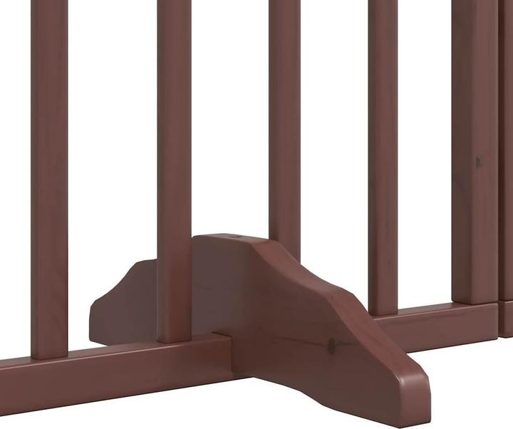 Produktbild VidaXL Hundetor mit Tür Faltbar Hundegitter Schutzgitter Braun 6-tlg. Pappelholz