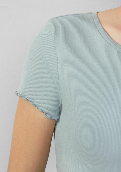 Produktbild S.Oliver T-Shirt Verkürztes Rippshirt mit Rundhalsausschnitt (L)