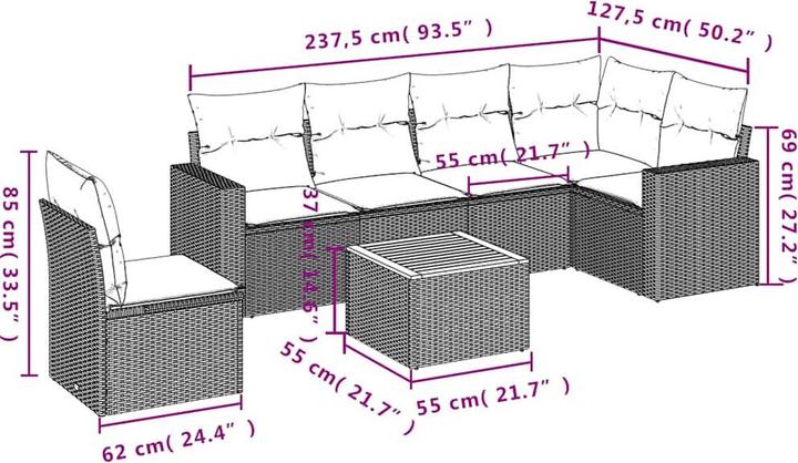 Produktbild vidaXL Garten Sofagarnitur