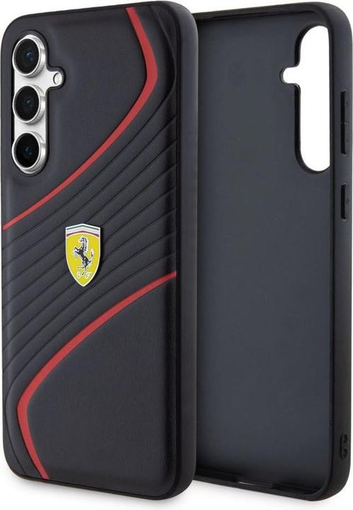 Actual product image Ferrari FEHCS23FEPTWK S23 FE S711 czarny/black hardcase Twist Metal Logo (Samsung Galaxy S23 FE)