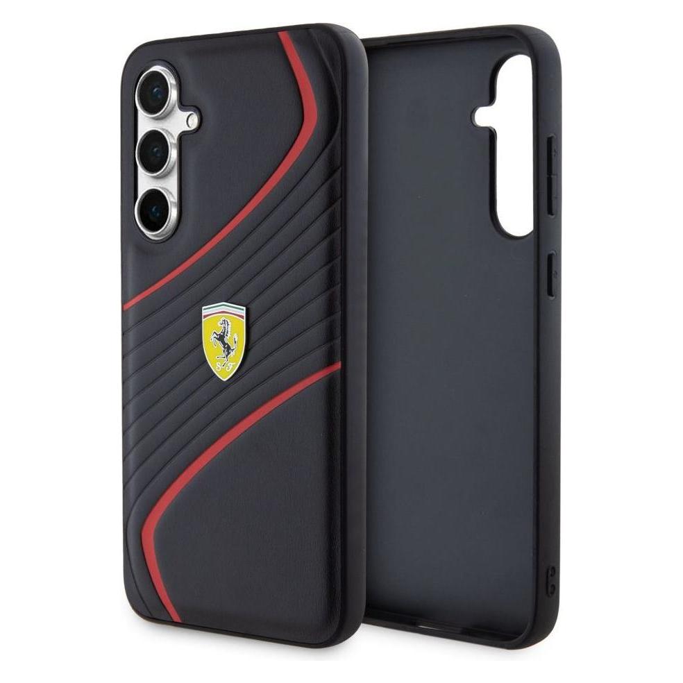Ferrari FEHCS23FEPTWK S23 FE S711 czarny/zwarte hardcase Twist Metal Logo (Samsung Galaxy S23 FE), Smartphonehoes, Zwart