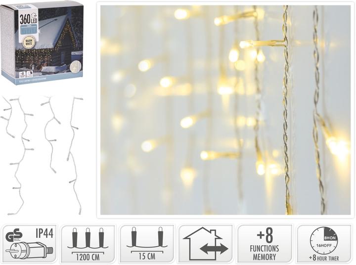 Actual product image Christmas Gifts Christmas tree lights outdoor light curtain 360 LED timer controller warm white (15 m)