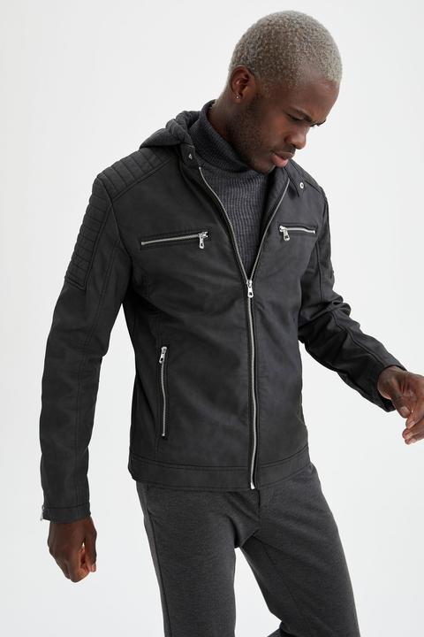 Actual product image De Facto Leather Jacket (XXL)