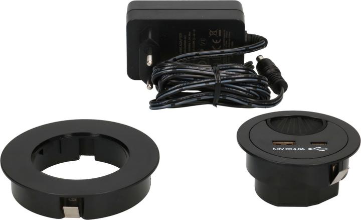 Actual product image Max Hauri Office Line cable feed-through with USB/A and USB/C charger
