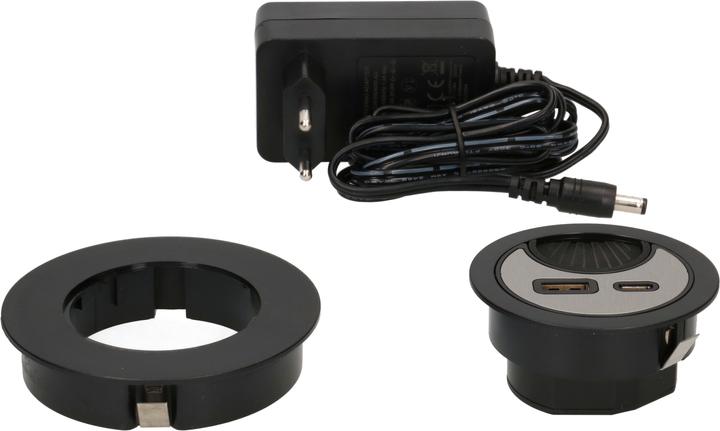 Actual product image Max Hauri Office Line cable feed-through with USB/A and USB/C charger
