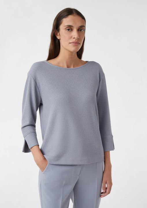 Produktbild Comma Sweatshirt Strukturiertes Sweatshirt mit 3/4-Ärmeln und U-Boot-Ausschnitt (46)
