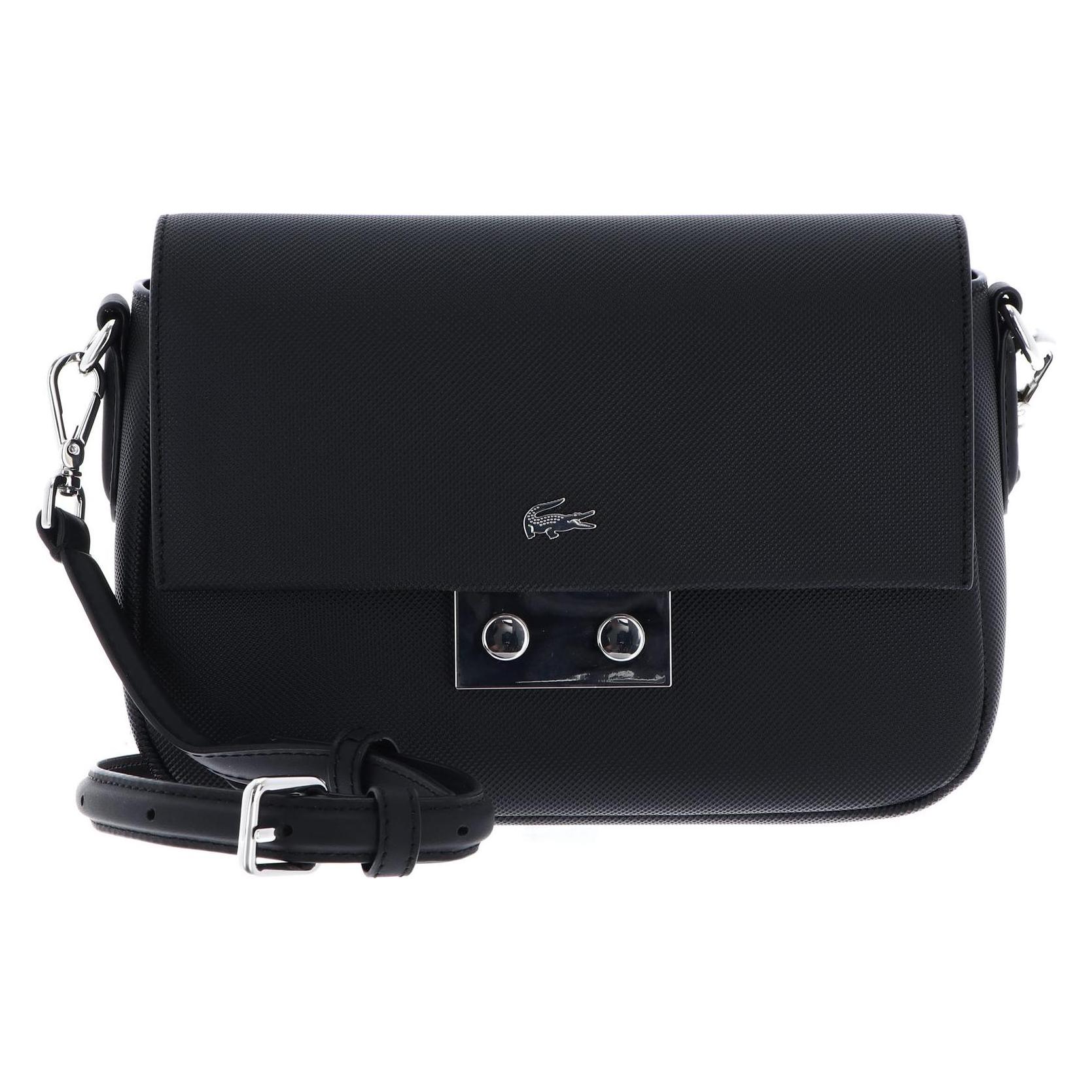 Lacoste, Damen, Handtasche, Flap Crossover Bag, Schwarz