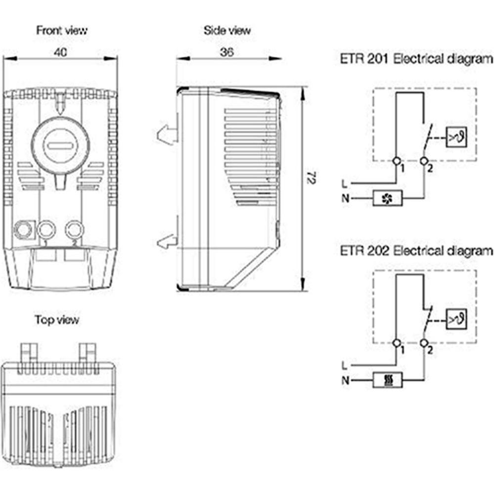 Thumbnail - Schroff Thermostat F. Luefter No, Thermostat