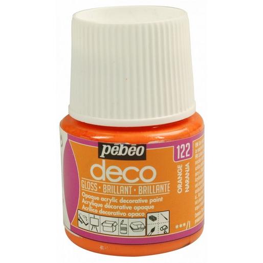 Pebeo, Künstlerfarbe + Bastelfarbe, Deco Glänzende Acrylfarben (Orange, 45 ml)
