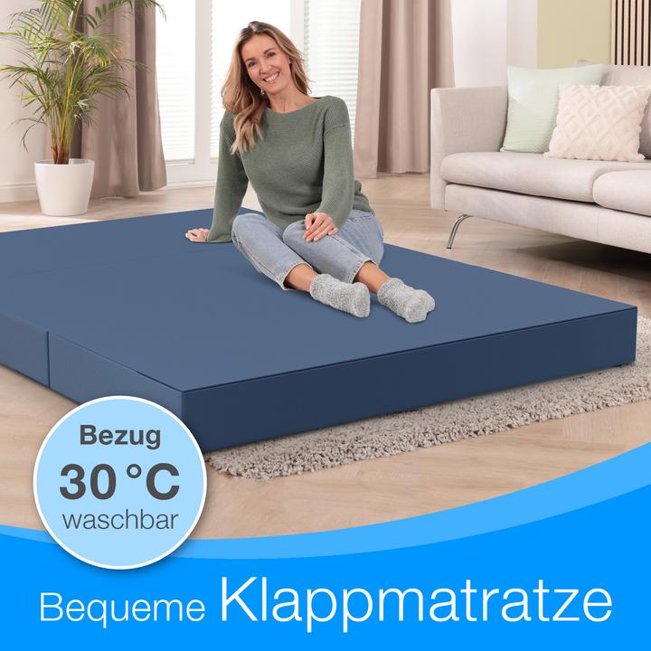 Produktbild Bestschlaf Klappmatratze, 3-teilige Faltmatratze, Reisebett, Gästematratze (160 x 195 cm, Schaumstoffkern)